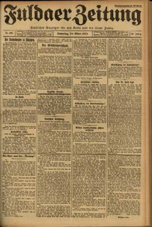 Ausgabe vom Samstag, den 24. März 1923.