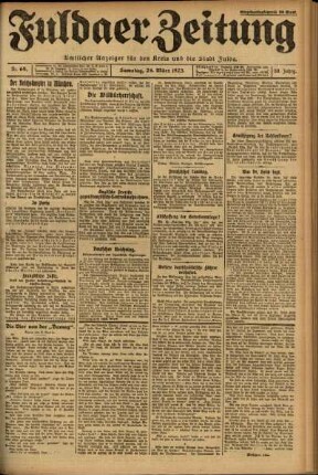 Ausgabe vom Samstag, den 24. März 1923.
