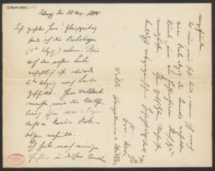 Brief an B. Schott's Söhne : 30.08.1888