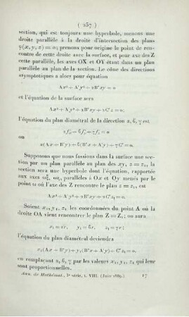 Sur les plans diamétraux dans les surfaces du second ordre. [Fortsetzung]