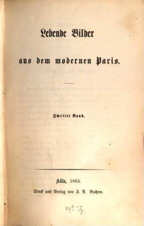 Lebende Bilder aus dem modernen Paris, 2