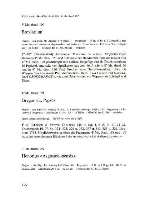 4° Ms. theol. 190 - 199