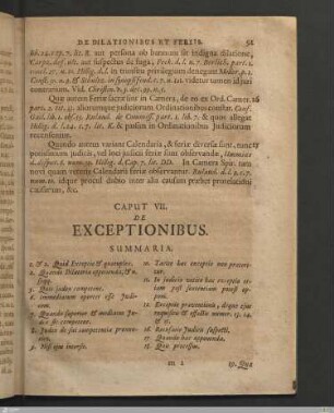 Caput VII. De Exceptionibus.