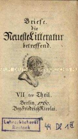 Briefe, die neueste Literatur betreffend, Jg. 1760