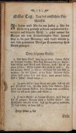 Erster Tag, Tag des ernstlichen Entschlusses