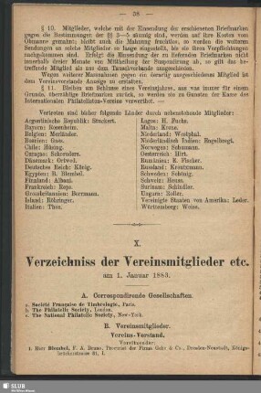 X. Verzeichniss der Vereinsmitglieder etc. am 1. Januar 1883