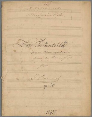 La Tarantella, pf, op. 30 - BSB Mus.Schott.Ha 11162