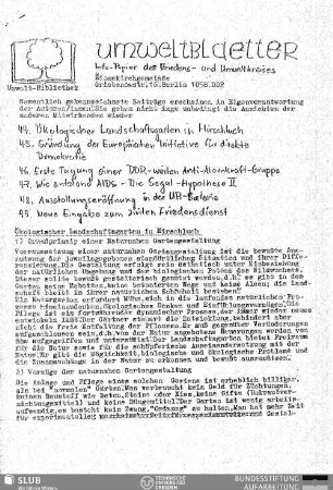 1987,Mai(44-49): Umweltblaetter : Infoblatt des Friedens- und Umweltkreises Zionsgemeinde
