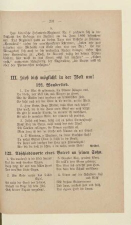 III. Sieh dich möglichst in der Welt um!