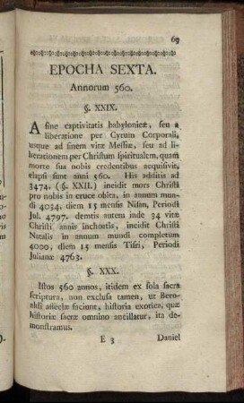 Epocha Sexta. Annorum 560.