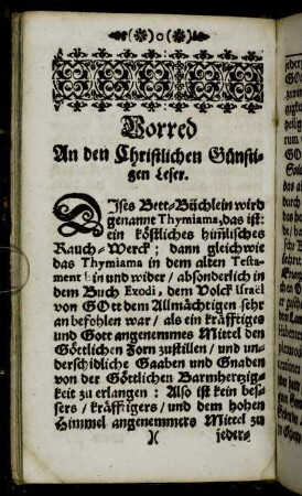 Vorred An den Christlichen Günstigen Leser.