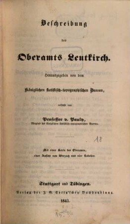 Beschreibung des Oberamts Leutkirch