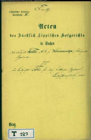 Tölle, Kolon Nr. 2 zu Kleinenmarpe gegen Leibzüchter Tölle - Leibzucht