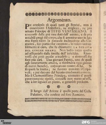 Argomènto. / Inhalt.