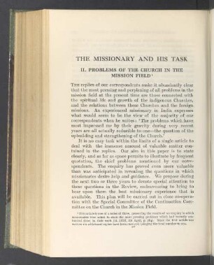 The missionary and his task