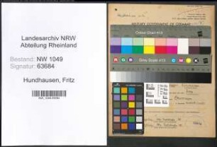 Entnazifizierung Fritz Hundhausen , geb. 16.09.1888 (Bauunternehmer)