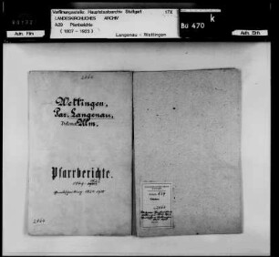 Langenau: Pfarrberichte und Pfarrbeschreibungen des Filials Wettingen