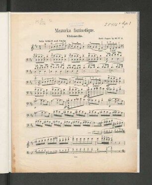 Mazurka fantastique. Violoncello.