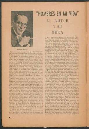"Hombres en mi vida" - El autor y su obra