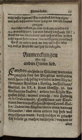 Anmerckungen über diß andere Hirten-lied