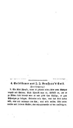 Goldkörner aus J. J. Rousseau's Emil : (Fortsetzung.)