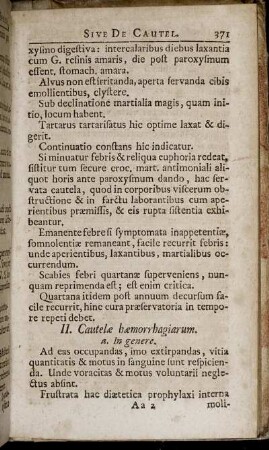 II. Cautelæ hæmorrhagiarum. - III. Cautelæ dolorum.