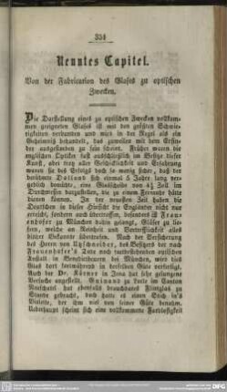 Neuntes Capitel. Von der Fabrication des Glases zu optischen Zwecken