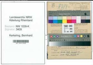 Entnazifizierung Bernhard Kerkeling , geb. 04.03.1904 (Bahnbeamter)