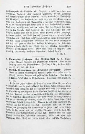 139-141 [Rezension] Pesch, Christian, Glaube, Dogmen und geschichtliche Tatsachen