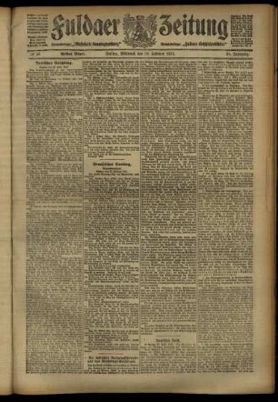 Erste Ausgabe vom Mittwoch, den 28. Februar 1912.