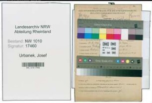 Entnazifizierung Josef Urbanek , geb. 16.03.1899 (Vertreter)
