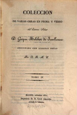 Colección de varias obras en prosa y verso, 4