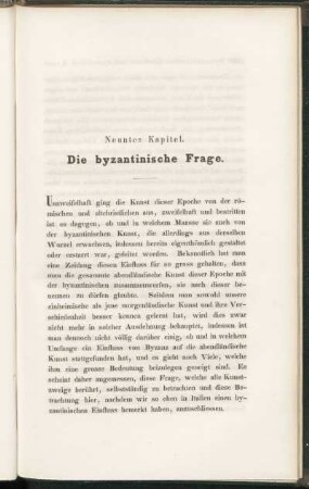 Neuntes Kapitel. Die byzantinische Frage.