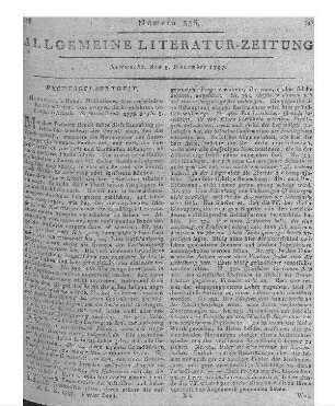 [Sintenis, C. F.]: Hallo der Zweite. T. 1. Vom Verf. des Ersten [i.e. C. F. Sintenis]. Leipzig: Fleischer 1797