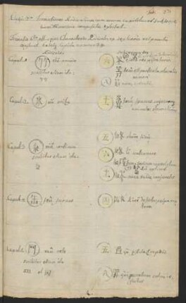 Formatio 6ta est. cujus Characteres Radicales ex sex lineis vel punctis constant habetque Capita numero 29.