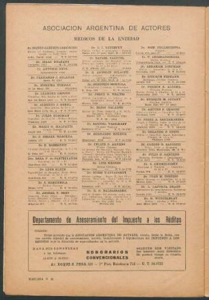 Asociación argentina de actores : Medicos de la entidad