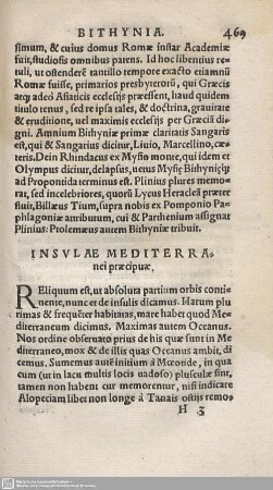 Insulae Mediterranei praecipuae.
