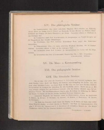 XIV. Das philologische Seminar.