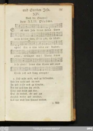 XIV. Nach der Singweise des XLII. Psalms.