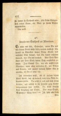 41. Amalie von Seelhorst an Albertinen.