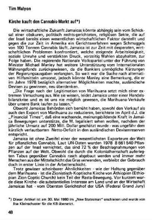 48-52, Kirche kauft den Cannabis-Markt auf