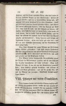 VIII. Pflanzen mit vielen Staubfäden.