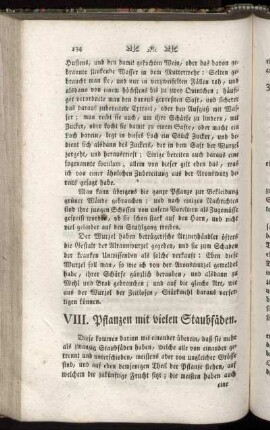 VIII. Pflanzen mit vielen Staubfäden.