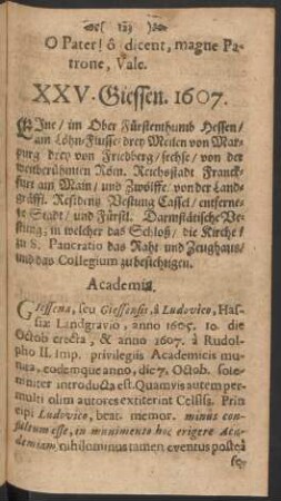 XXV. Giessen. 1607