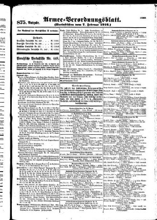 875. Ausgabe. Montag, 7. Februar 1916