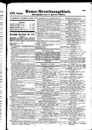 875. Ausgabe. Montag, 7. Februar 1916