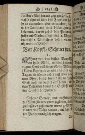 Vor Kopff-Schmertzen