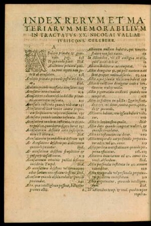 Index Rerum Et Materiarum Memorabilium ...