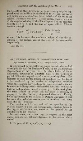 On the index symbol of homogeneous function.