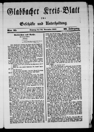 Gladbacher Kreisblatt für Geschäfte und Unterhaltung. 1847-1851